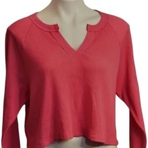 Set of 2 Wild Fable Long Sleeve V Neck Crop Tops
